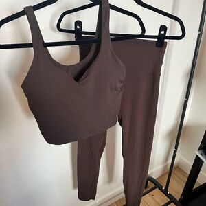 lululemon align leggings and tank top in espresso